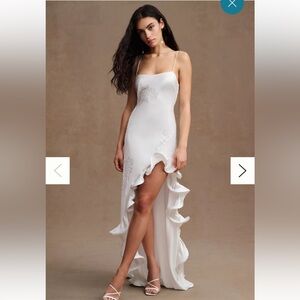 Ronny Kobo Valencia Flounce-Hem High-Low Gown